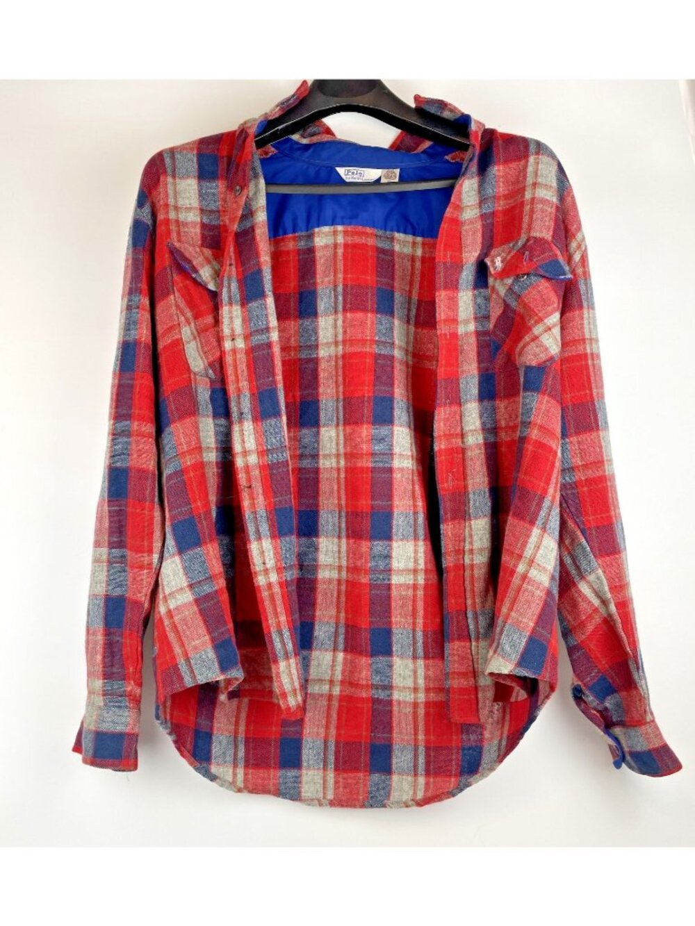Vintage Polo Ralph Lauren Wool Flannel Shirt – Men’s XL Plaid Button-Down 90s